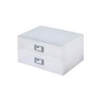 ライクイット (like-it) 収納ケース A4 引き出し 書類ケース 横型 2段 幅33.7x奥27.7x高18.5cm ホワイト (半