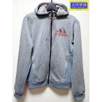 ADIDAS Adidas мужской Zip выше жакет капот серый обратная сторона ворсистый BQ4733 б/у B+ [ бесплатная доставка ] A-7921