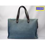 HERMES エルメス ハンドバッグ カバス ミラPM キャンバス L刻印 ブルー 中古B- 【送料無料】 A-8045