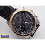 GUESS ゲス メンズ クロノクォーツ W1311G1 SS GP 革ベルト グレーダイヤル 中古B+ 【送料無料】 B-2255