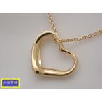 TIFFANY＆CO. ティファニー 750 18K イエローゴールド オープンハート ペンダント ネックレス 38cm 2.76g 中古A 【送料無料】 C-9392