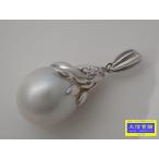 PT900 プラチナ ダイヤ バロックパール ペンダントトップ 11.7mm 0.03ct 4.63g 中古B+ 【送料無料】 C-9408