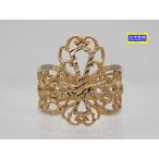 14K желтое золото прозрачный кольцо примерно 11.5 номер 2.37g б/у A- [ бесплатная доставка ] C-9445