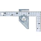 シンワ測定 曲尺 曲尺用ストッパー 金属製付厚手広巾シルバー 15cm 表裏同目 8段 12485  [53-124851]