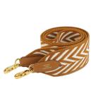 【美品】HERMES エルメス バンドリエール サングル カヴァル 50mm ショルダーストラップ ゴールド ホワイト キャンバス スイフト ゴールド金具 D刻  5524496m