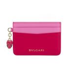 【美品】ブルガリ BVLGARI カードケース セルペンティ レザー ピンク ゴールド レディース 611032m【中古】