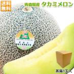 お中元 メロン タカミメロン 送料無料 青森県産 つがるメロン タカミ メロン 1玉入 1.2kg以上 茶箱 ご家庭用 お中元