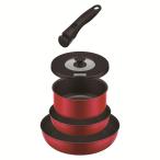 【在庫限り・即納】サーモス 取っ手のとれるフライパン 5点セットAB KSA-5B R(レッド)　IH・ガスOK 丸洗いOK デュラブルコート