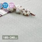 【I】 萩原洗えるインド綿ラグ アルト すべり止め付き 270078931 ブルー 185×240cm ホットカーペット対応 床暖房対応 丸洗いOK