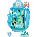 【在庫有・即納】サーモス 真空断熱2ウェイボトル 600ml FJJ-601WF ブルーホワイト(BLWH)　保温 保冷 ワンタッチ コップ ポーチ ストラップ