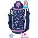 【在庫有・即納】サーモス 真空断熱2ウェイボトル 800ml FJJ-801WF ネイビーパープル(NVPL)　保温 保冷 ワンタッチ コップ ポーチ ストラップ