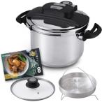 アイリスオーヤマ 圧力鍋 6.0L  IH ガス対応 ワンタッチ開閉 レシピ本 ガラスふた付き かんたん操作 RAN-6L 光熱費節約 時短 初心者　静音