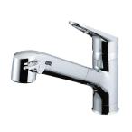 キッチン用 台付 浄水器内蔵シングルレバー混合水栓 エコハンドル 浄水 微細シャワー整流 LIXIL リクシル INAX