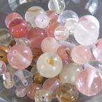 ショッピングぽっきり 天然石 パワーストーン ビーズ 「ワンコイン500円ぽっきり」「天然石ボルケーノクオーツミックス(人工)」 ラウンド約4-10mm 約30g