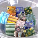 Yahoo! Yahoo!ショッピング(ヤフー ショッピング)ガラス ビーズ 和風ミルフィオリキューブミックス 約8mm （約13g）（約10個）