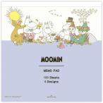  Moomin память накладка Happy in Nature голубой чай время 10×10cm 4 рисунок × каждый 25 листов Северная Европа симпатичный отверстие Mark [01] ( почтовая доставка объект )