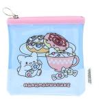  Hanamaru привидение Flat квадратное сумка голубой прозрачный винил материалы бардачок Sanrio новый Cara популярный симпатичный [01] ( почтовая доставка объект )