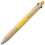 【数量限定】ジェットストリーム 多機能ペン 4&1 BAMBOO 0.5mm ミモザイエロー 天然竹製グリップ ボール シャープ 油性 三菱鉛筆 [01]
