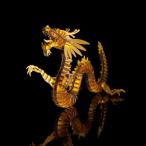 ペーパークラフト ダンボール FLATS 4D ART PUZZLE 辰段(たつだん)ミドルサイズ ゴールド 風水 金の龍(送料無料・通常配送にて配送)