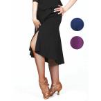 ショッピングダンス 【人気!!】パピヨン ラテンスカート M L No.620 黒 紺 紫 社交ダンス レッスン パーティー 検定 ミディ丈 兼用スカート 美シルエット 高品質