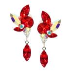 PINK серьги P-710 красный × Aurora бальные танцы состязание demo party презентация Mai шт. аксессуары стандартный современный Kirakira красный рубин красный 