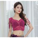 ピンク ノースリーブトップ（パール風ビーズ装飾）―ベリーダンス・ジプシーダンス・パーティー・モードコーデ用