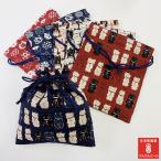 Yahoo! Yahoo!ショッピング(ヤフー ショッピング)巾着　中サイズ　猫柄（にゃんこもん・ねこだらけ・満福屋ねこ）