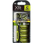 貝印 Xfit カミソリ 替刃 4個付 メンズ 剃刀 ひげそり T字 5枚刃 カイレザー kai razor