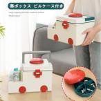 クルマ型 薬箱 救急ボックス 車型薬箱 かわいい 応急処置キット キャビネット 収納ボックス 大型 二層 薬ケース付 携帯便利 プラスチック