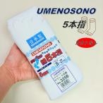 梅乃園 UMENOSONO ソックス 靴下 3256 晒 5本指 カカト無し 5P サポーター付 5足組 日本製 柴垣商店