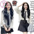 韓国 制服 4点セット 卒業式 スーツ 女の子 160 なんちゃって制服 セット 卒服 女の子 ピアノ発表会 中学生 高校生 小学生 入学式 発表会 卒業式 白シャツ ニッ