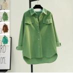 ネルシャツ  やや厚手 レディース 秋 冬  シャツ   ブラウス 秋 冬 梅春  柔らか ソフト 無地 長袖