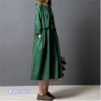 レディース 長袖 50代 30代 ワンピース 膝丈ワンピース 40代 リゾート 森ガール