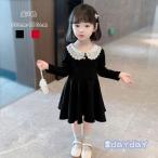 子供服 ワンピース 綿 フォーマル 結婚式 パーティー 女の子 幼児 入園式 卒園式 入学式 発表会 長袖 ラペル おしゃれ 姉妹 演出 キッズ ベビー レッド ブラック
