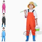  Play одежда песок место надеты размер регулировка возможно резиновые сапоги Kids в одном корпусе дождь брюки забродный полукомбинезон ребенок водоотталкивающий туловище сапоги плащ комбинезон песок место 