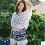 水着 レディース 体型カバー 4点セット 花柄 ショットパンツ リゾート 小胸バンドゥ 水着セット 体型カバー ママ水着 スイムウェア 20代 30代 40代