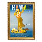  роскошный Vintage способ A3 рама деревянная рама P935 золотой искусство постер retro Hawaiian хула Гаваи Nankoku Ad ba Thai Gin g