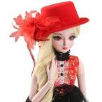  снижение цены 1/3 кукла для шляпа шляпа перо имеется красный красный кукла одежда 