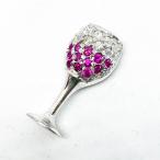 キラキラ ジルコニア ワイングラス ペンダントトップ CZ 新品 シルバー925製 ワイン