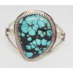 インディアンジュエリー 天然 ターコイズ バングル 14 純銀 ネイティブアメリカン アメカジ ブルーターコイズ　未使用