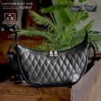 ショルダーバッグボディバッグ弓張月型メンズ本革レザーバッグダブルファスナー...