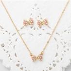 Yahoo! Yahoo!ショッピング(ヤフー ショッピング)送料無料 即納 セール 金属アレルギー対応/リボンネックレス×ピアス2点セットスワロフスキー/SWAROVSKI