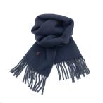 ラルフローレン Ralph Lauren マフラー ウール シンプル ダブルフェイス ネイビー グレー 送料無料 h1216aq02312 中古 古着 ブランド古着DB