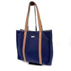 バーバリー BURBERRY トートバッグ キャンバス レザー チェック柄 ネイビー ブラウン 送料無料 i0213lq00955 中古 古着 ブランド古着DB