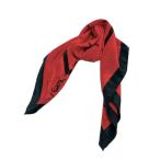 ショッピングイヴサンローラン イヴサンローラン Yves Saint Laurent スカーフ 大判 ロゴ柄 光沢 レッド ブラック 送料無料 i0606aq0166 中古 古着 ブランド古着DB