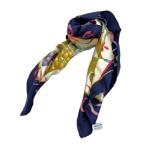 サルヴァトーレフェラガモ スカーフ シルク 果物 食器柄 ネイビー アイボリー 送料無料 i0606aq02430 中古 古着 ブランド古着DB