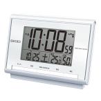 セイコークロック(Seiko Clock) 目覚まし時計 置き時計 電波 デジタル カレンダー 温度 湿度 白パール 85×120×48mm