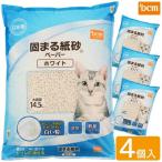 DCM 【ケース販売】猫砂　固まる紙砂　ホワイト 58L (14.5L×4袋）