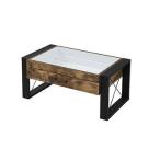 ブルックリンスタイル コレクション センターテーブル 引き出し ガラス/FBR-0005-BKBR ブラックブラウン