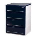 《2個セット》伸和(SHINWA) プラスチック製木天板収納チェスト アルモアール A520-4 52cm幅 4段 (ダークブルー)